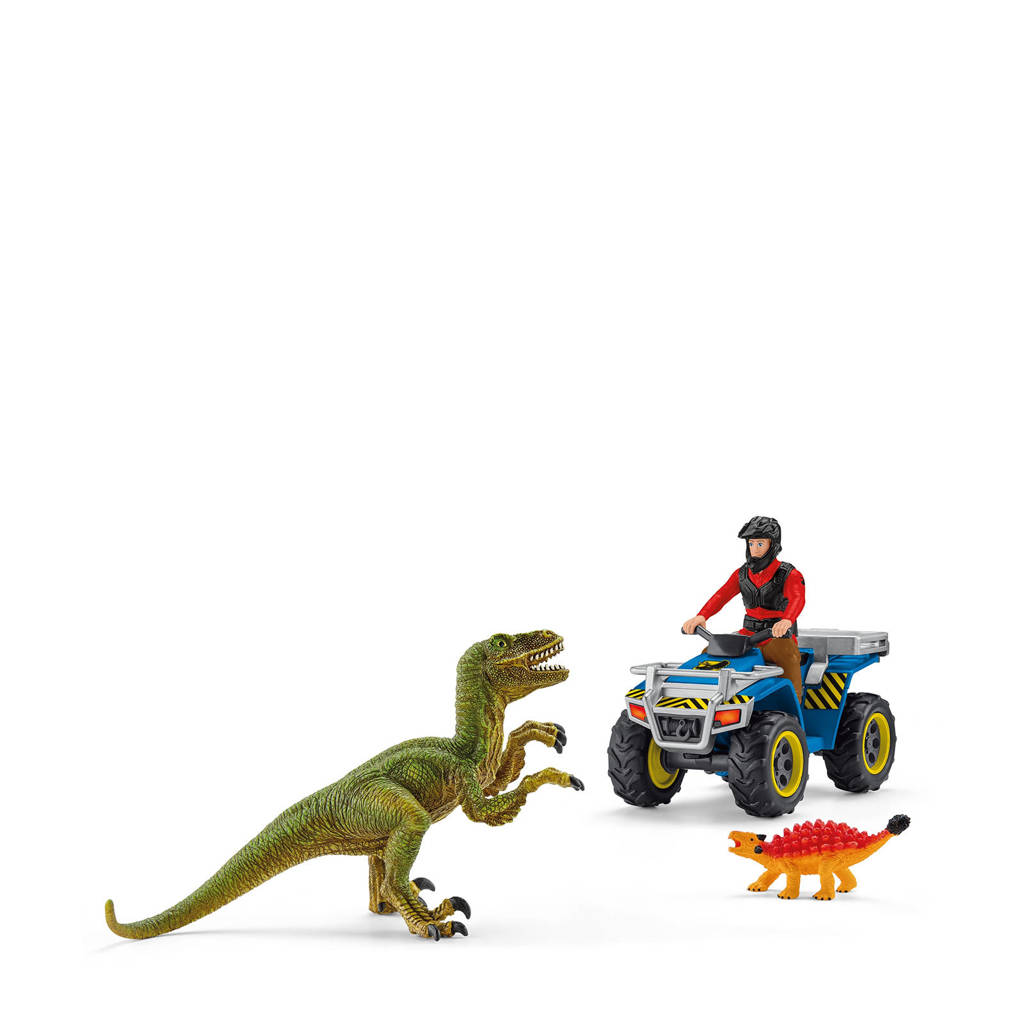 Vlucht op de Quad voor de velociraptor