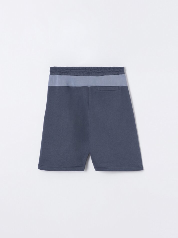 Bermuda jogger colorblock - Azul marinho