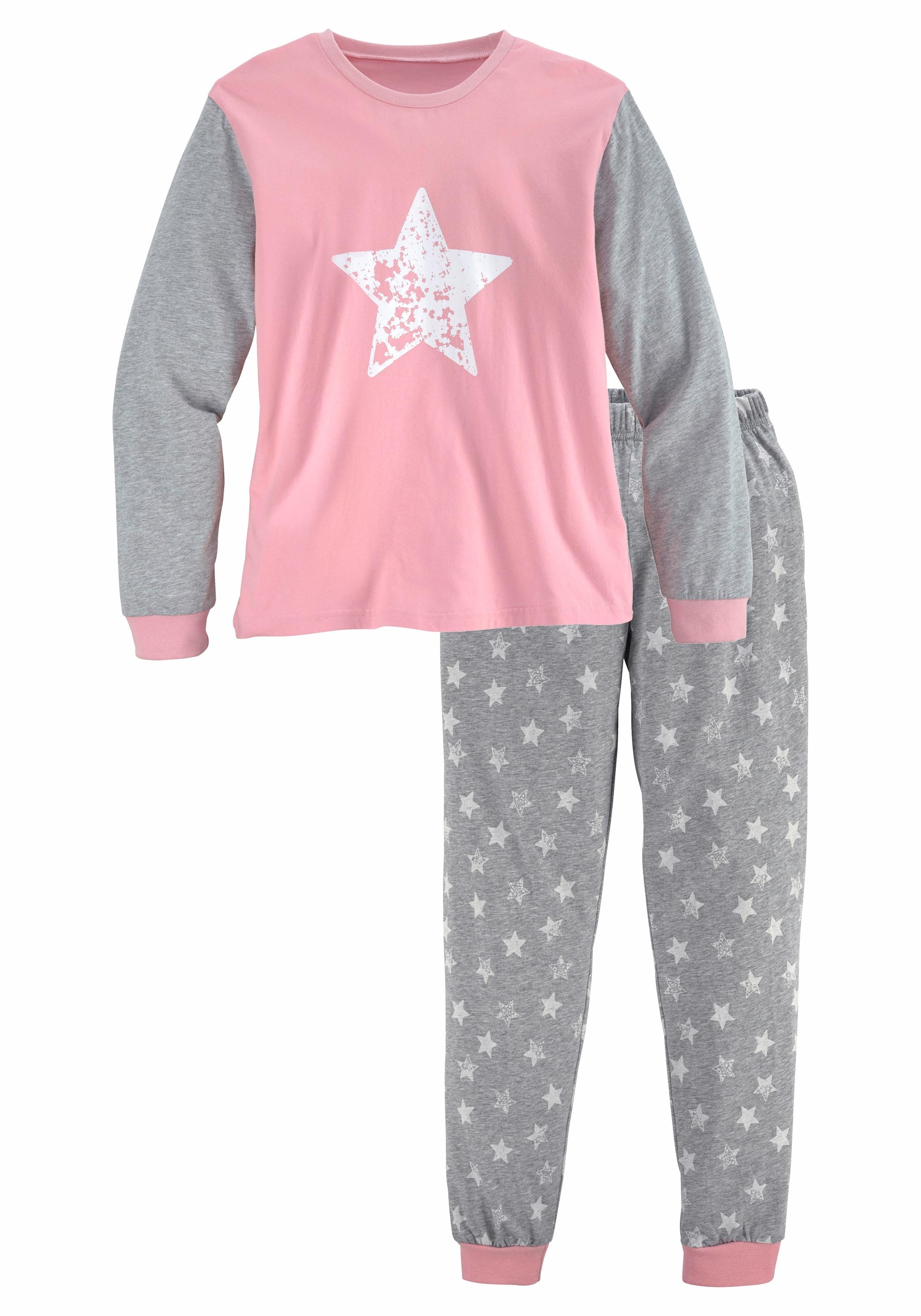 Vivance Pyjama 1 Stück, 2 Stk. tlg., Schlafanzug in langer Form mit Sternen Print