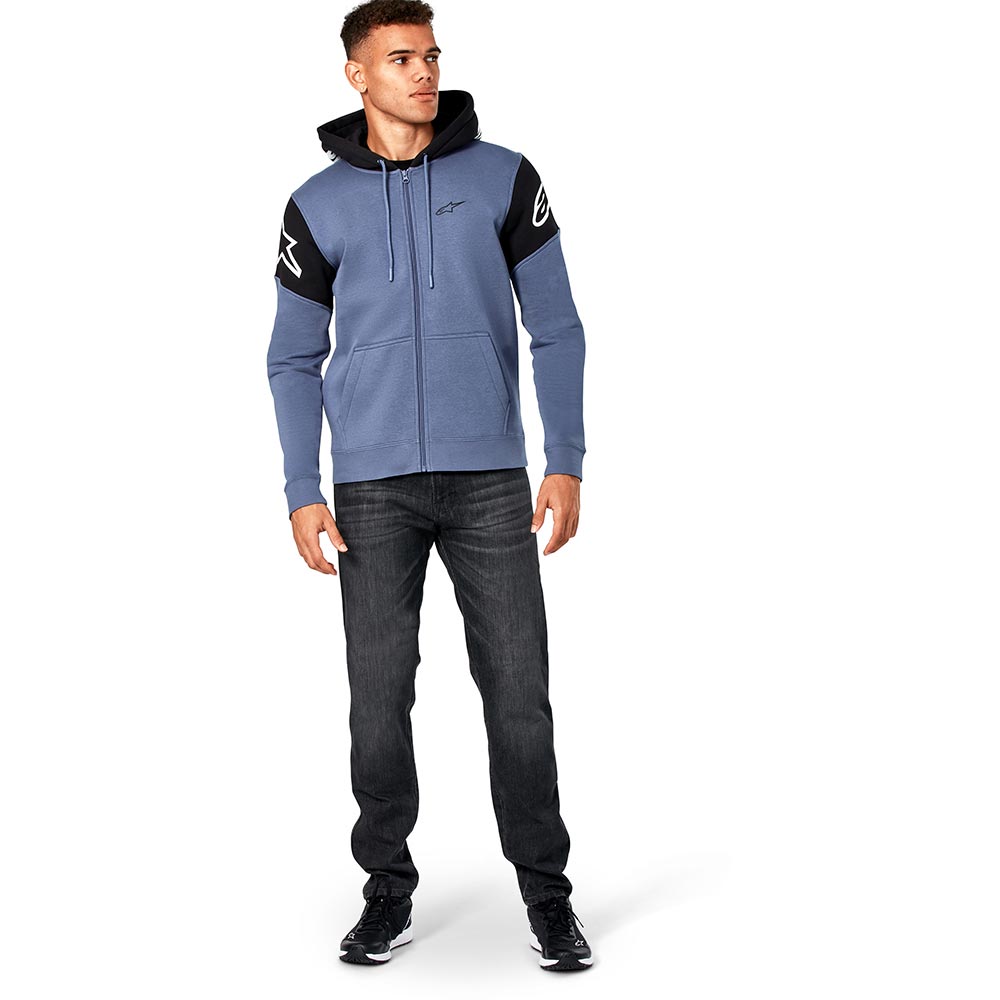 Alpinestars - Sweat zippé à capuche Velocity Bleu / Noir