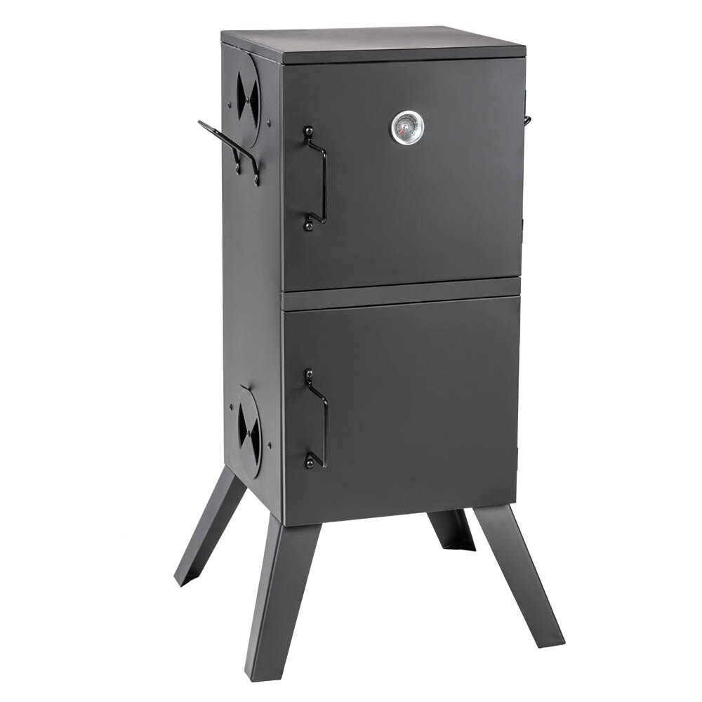 tectake® Räucherofen, mit Temperaturanzeige, seitliche Tragegriffe, 54 x 50,5 x 100 cm