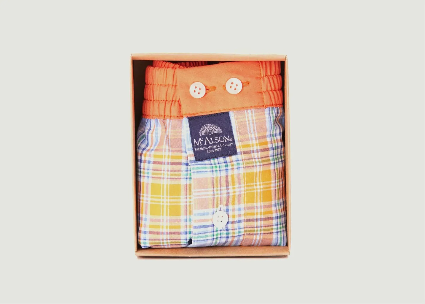 Caleçon en coton à carreaux tartan Mc Alson