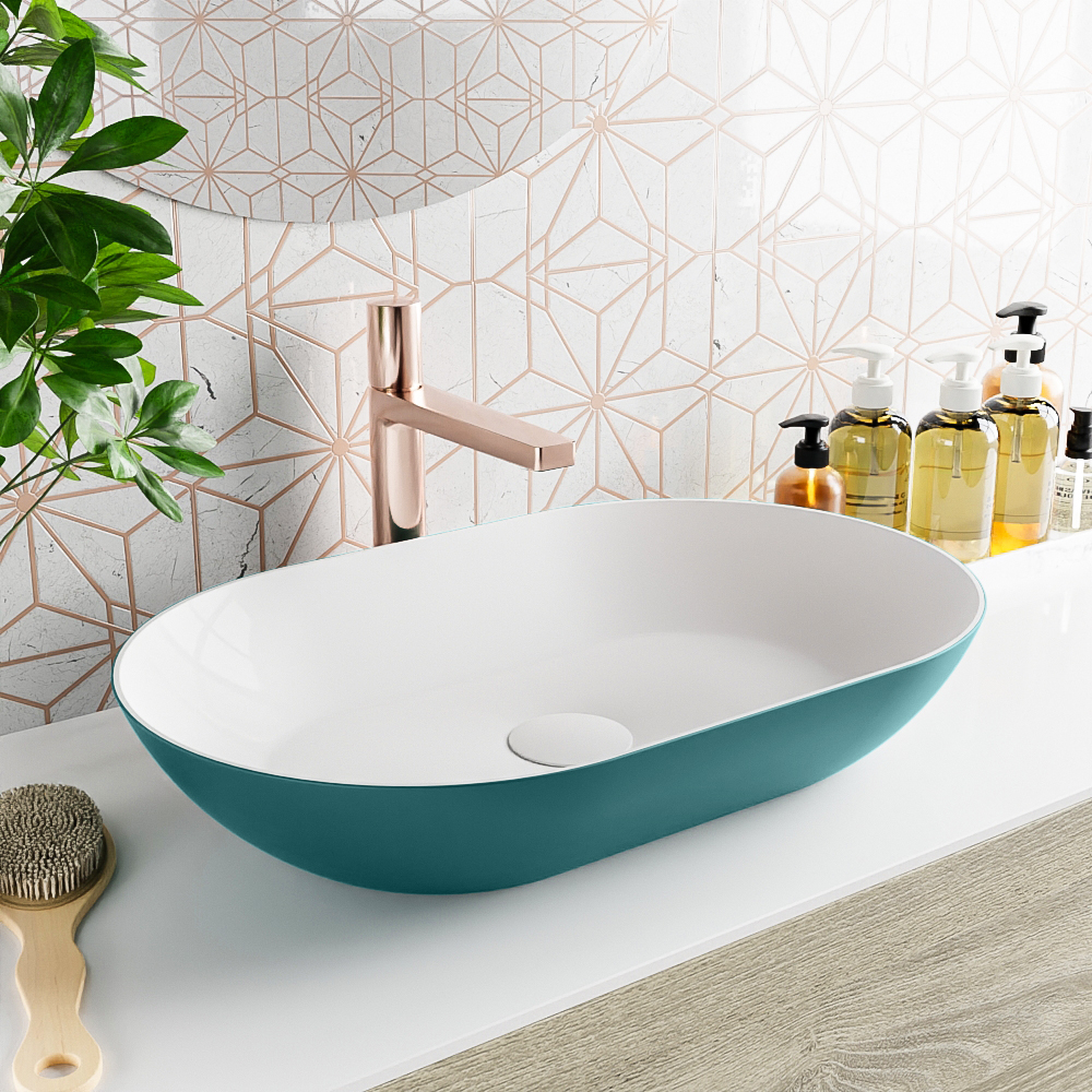 Mondiaz Onni Solid Surface waskom 55x35cm smag / talc