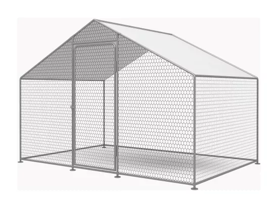 Enclos à poules 6 m² parc grillagé 2 x 3 x 2 M acier galvanisé