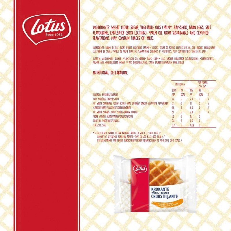 Gaufre croustillante Lotus - Carton de 120