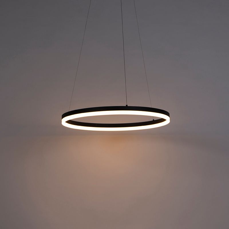 Design hanglamp zwart 60 cm incl. LED 3-staps dimbaar - Anello