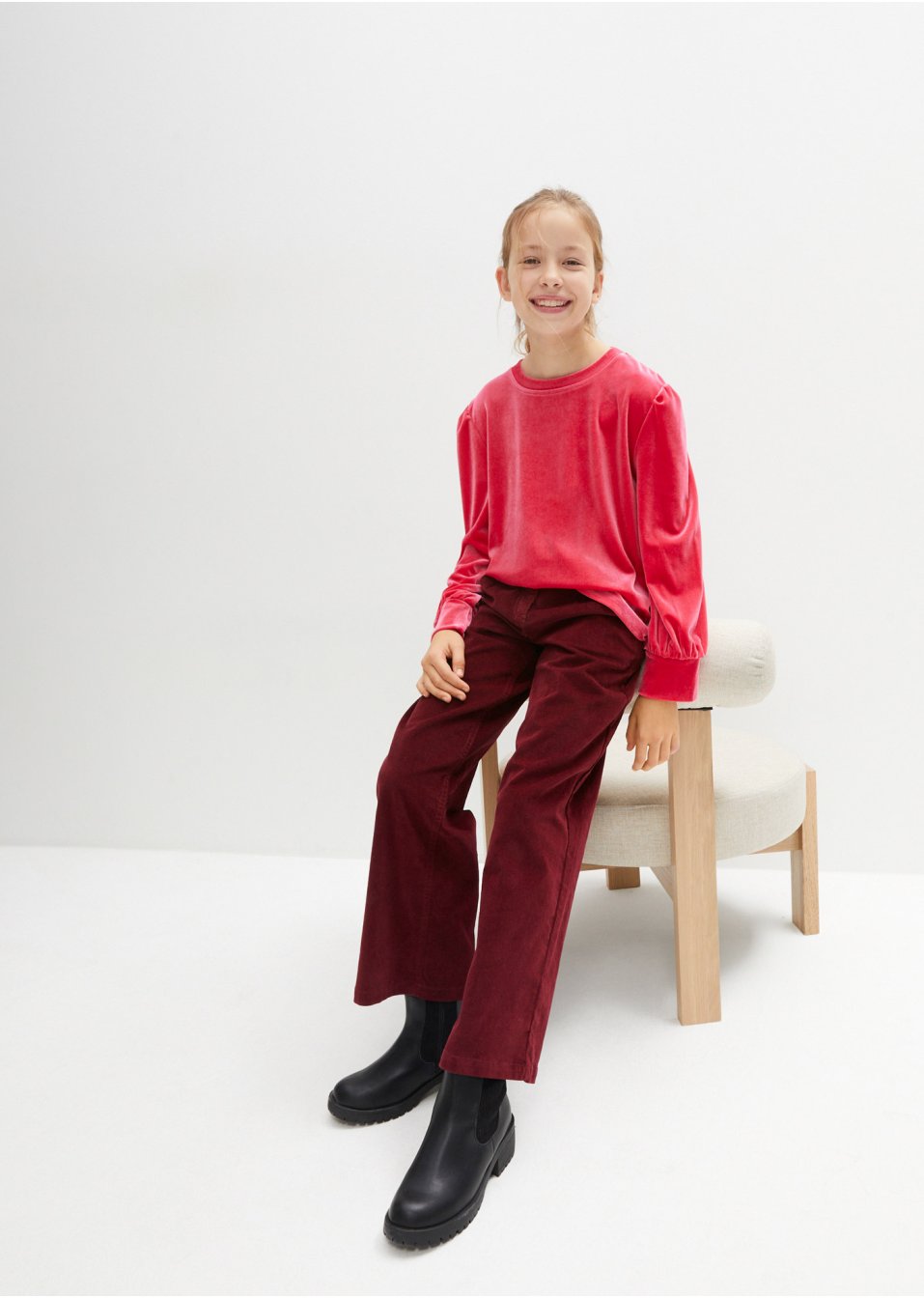 T-shirt manches longues fille en velours
