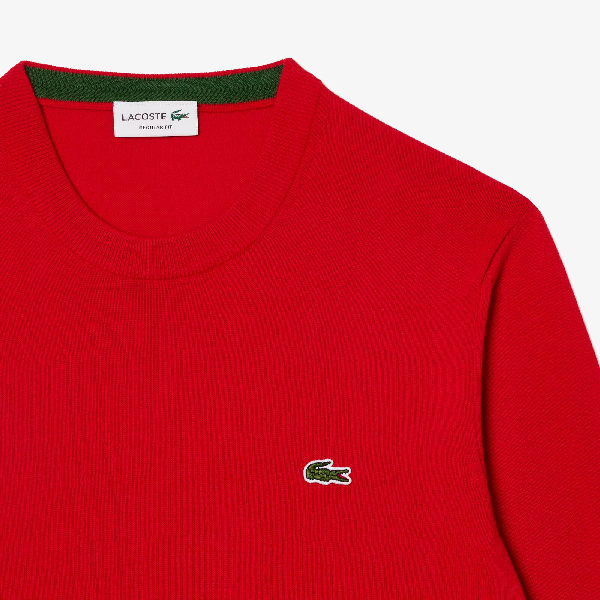 Herren Baumwollpullover Pullover - Rot - Lacoste - Herren