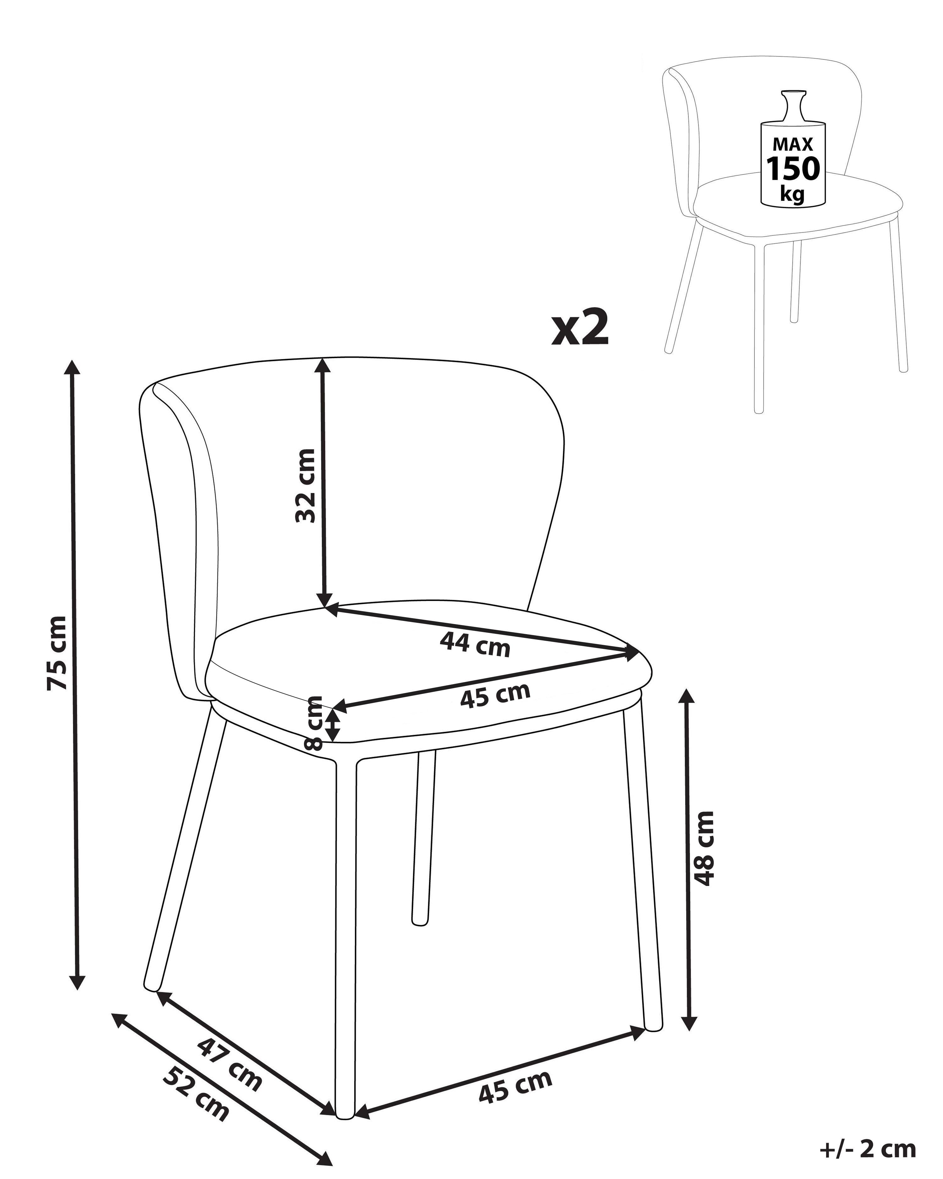 Set van 2 eetkamerstoelen MINA Donkergroen