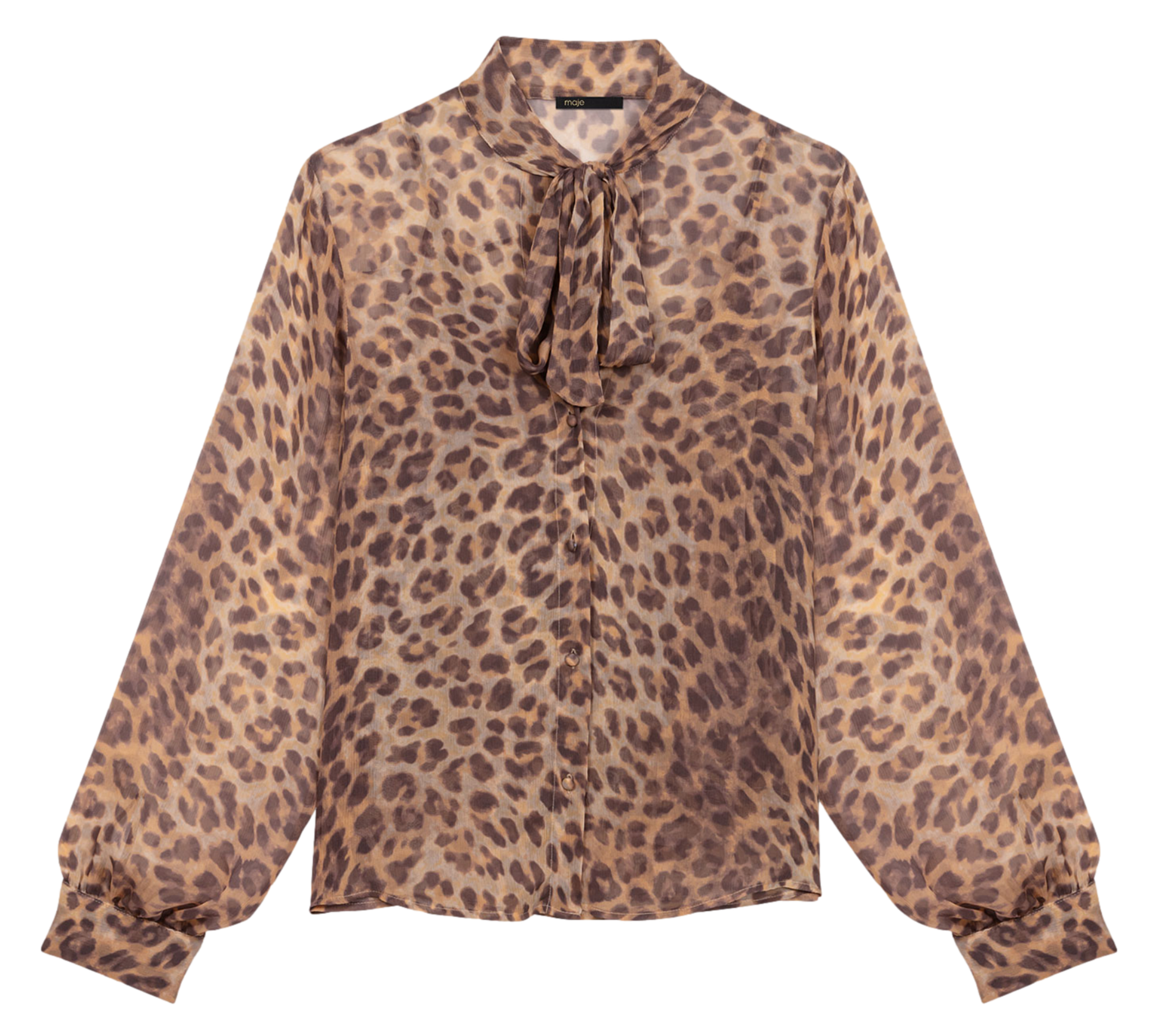 Chemise imprimé léopard col lavallière | Multicolore