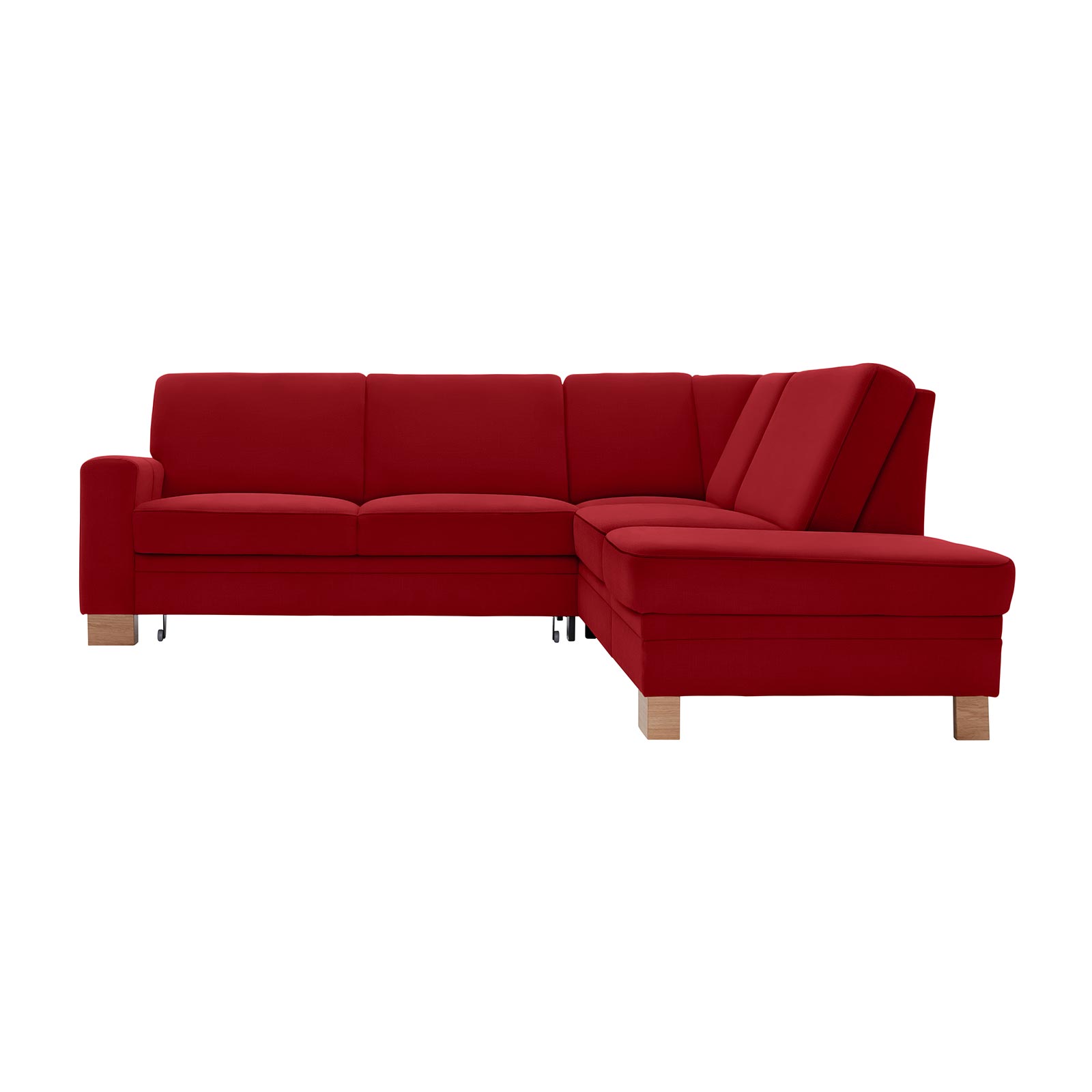 polsterpower Ecksofa - Miro bordeaux - Basismodell - Ottomane rechts