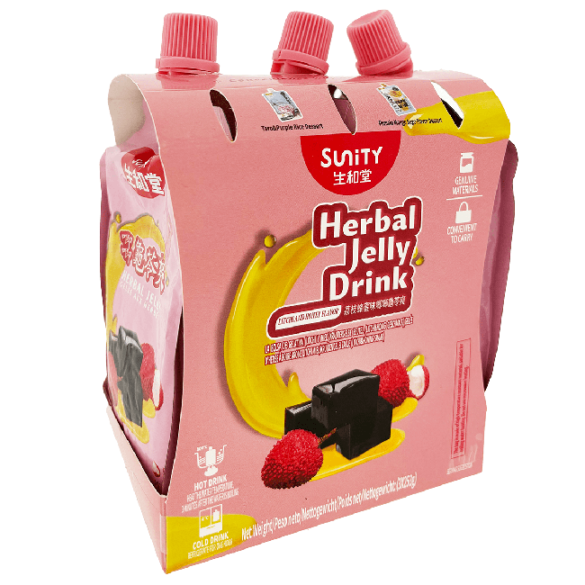 Sunity Kruiden Gelei Drankje Lychee & Honing Smaak 3x253g