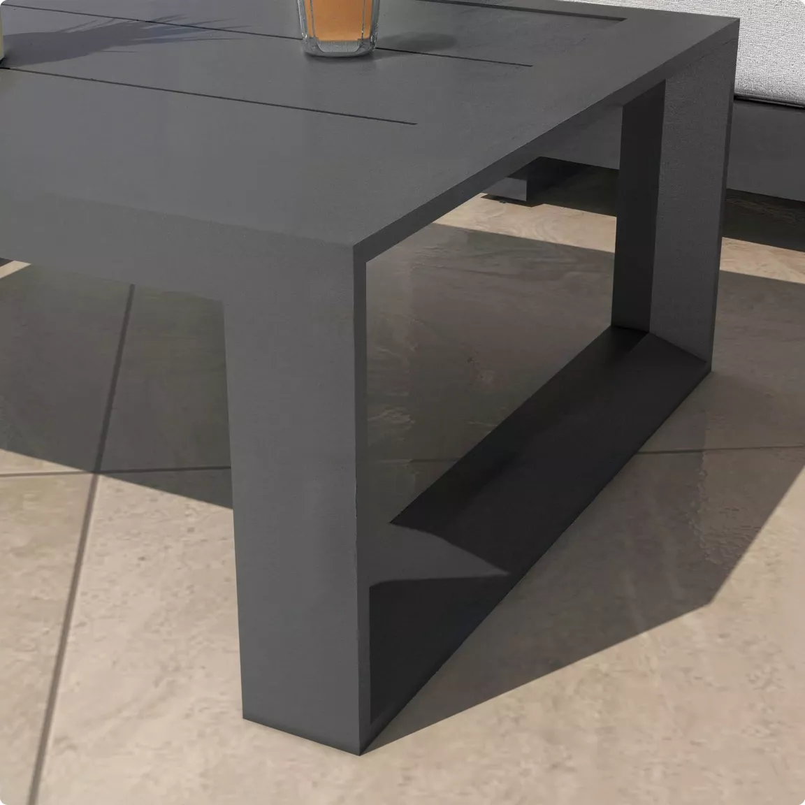 Salon de jardin aluminium 4 places 4 pcs Elba Gris anthracite