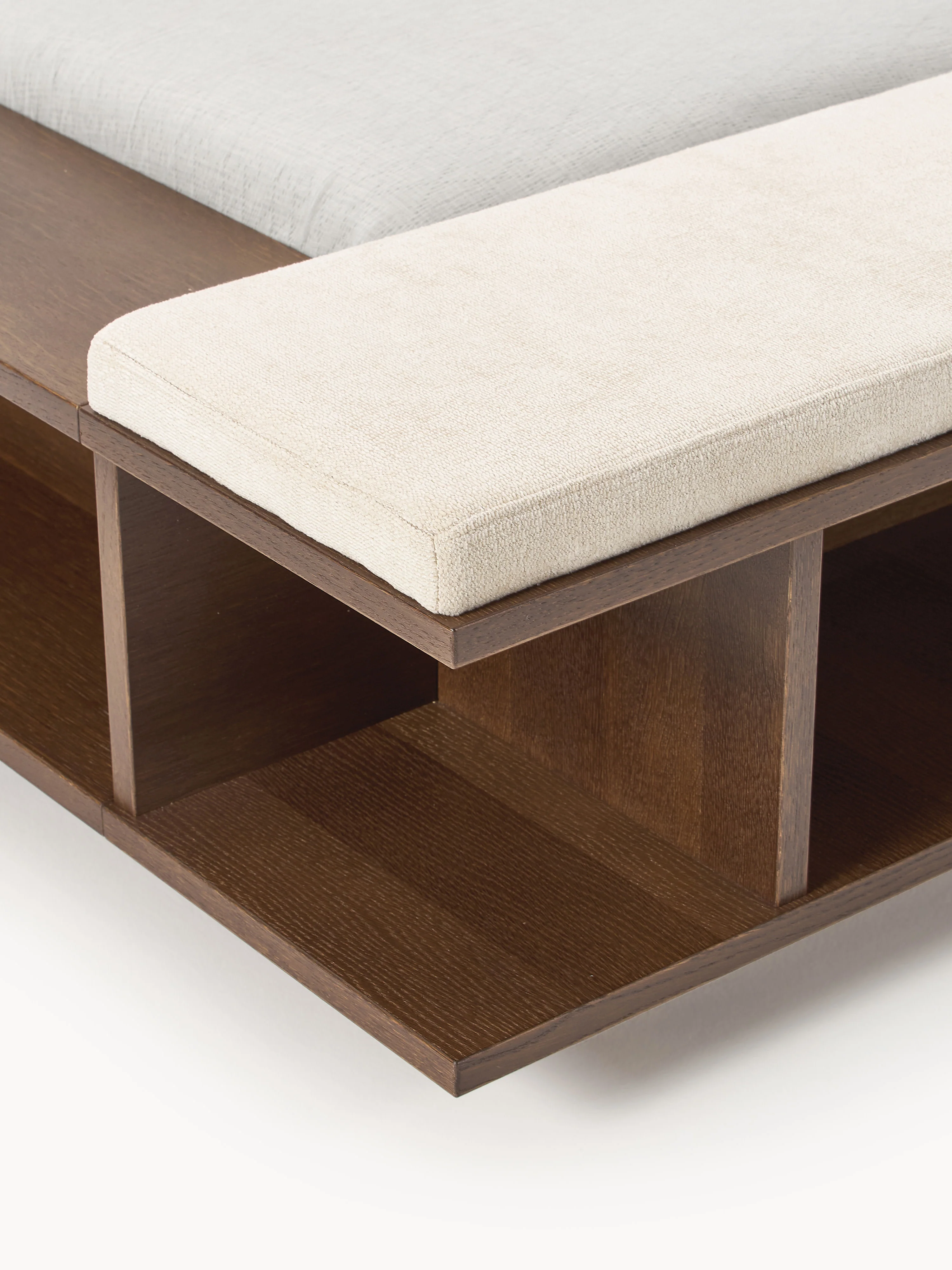 Houten bed Clark met bank en zijplanken