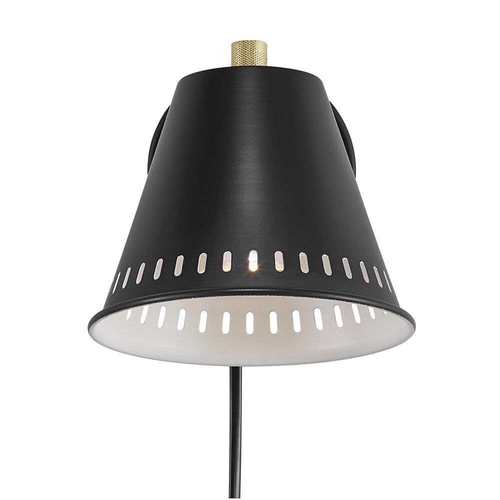 Wandlamp van dennenhout in zwart GU10