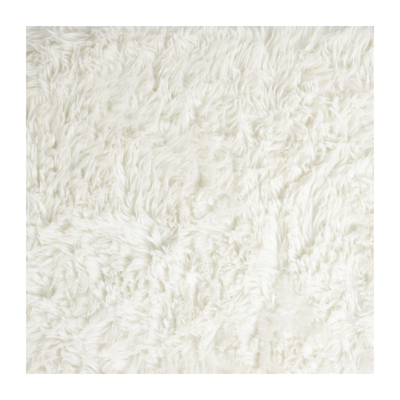 Vloerkleed hoogpolig - wit - 60x90 cm