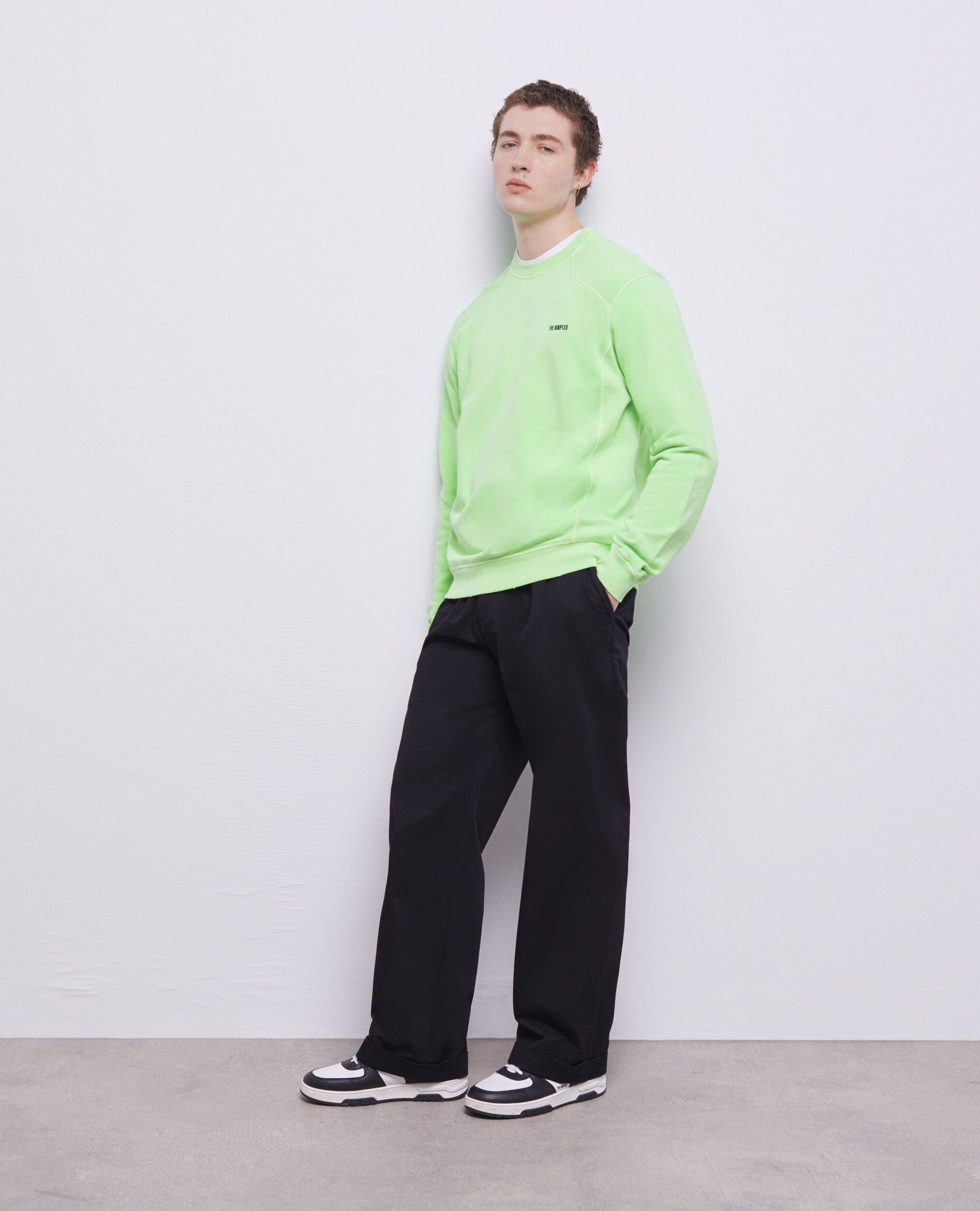 Sweatshirt vert fluo avec logo