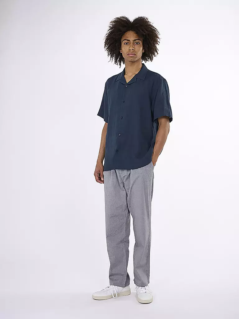 KNOWLEDGE COTTON APPAREL Leinenhemd blau