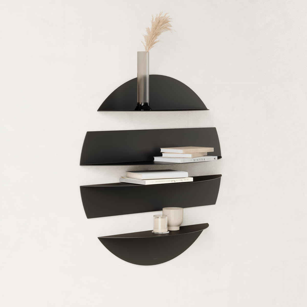 Umbra wandplank Solis rond zwart