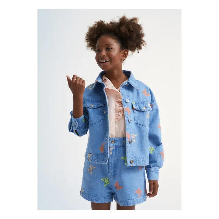 the new society Short en Jean Burbank Papillon | Bleu