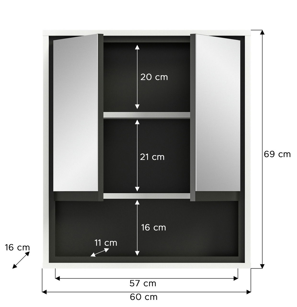 MID.YOU Spiegelschrank JARU