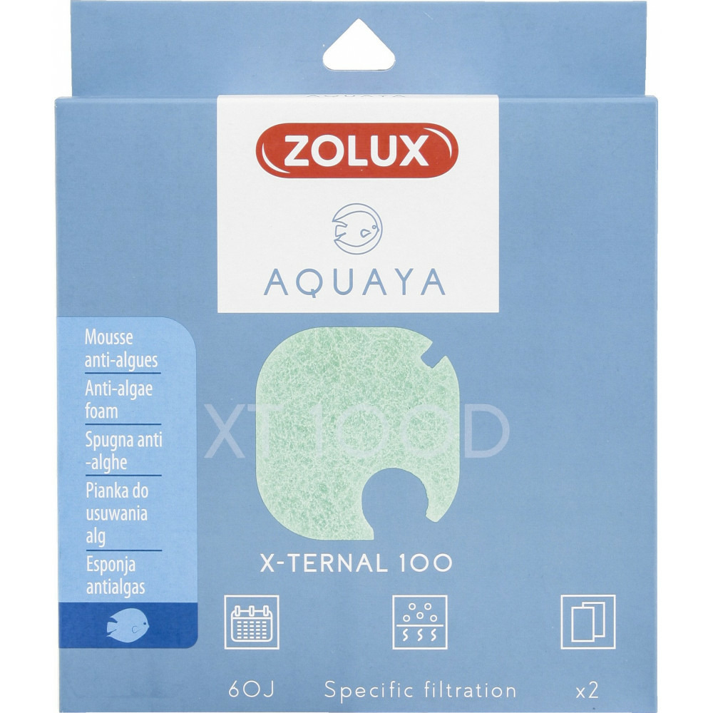 Filtre pour pompe x-ternal 100, filtre xt 100 d mousse anti algues x 2. Pou