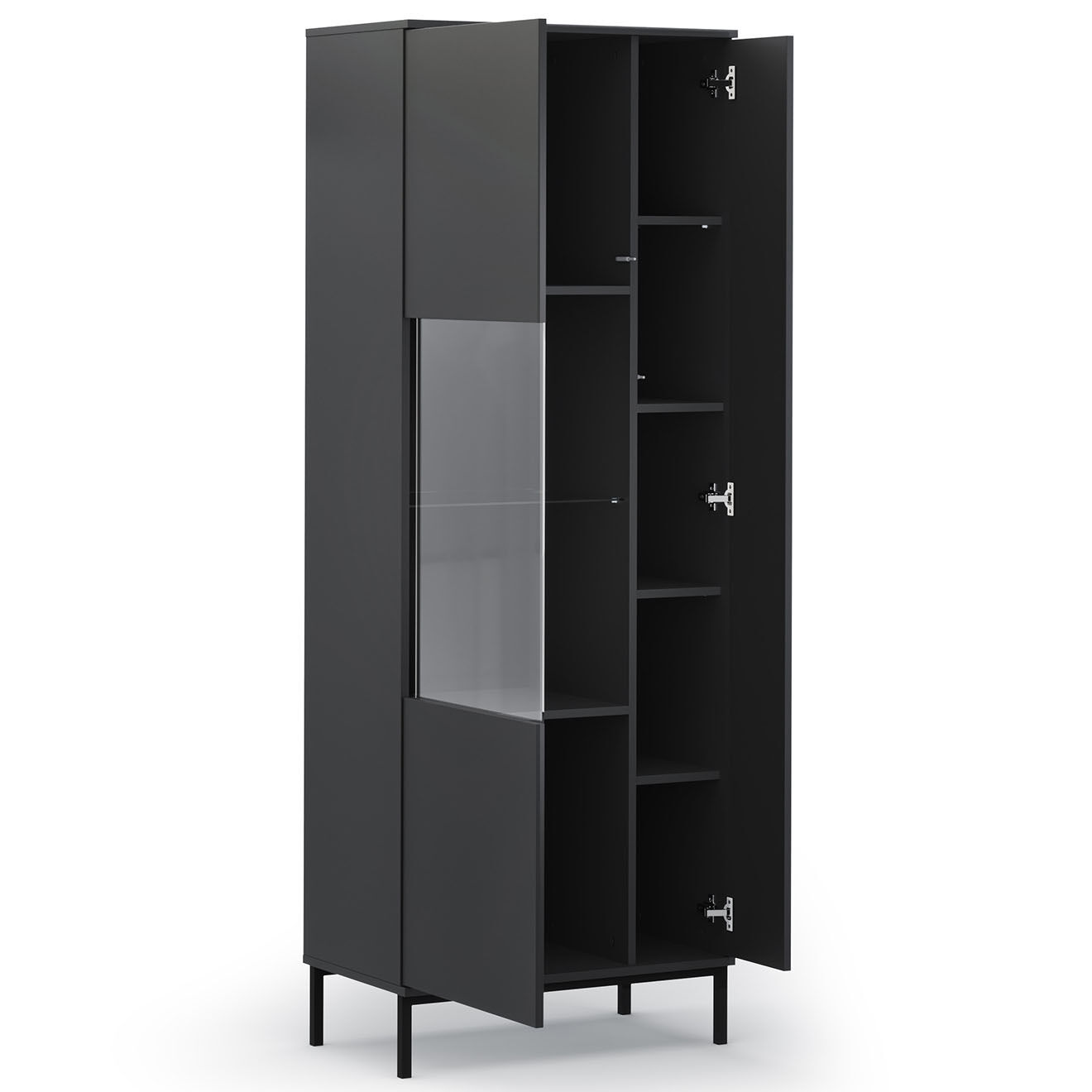 Cosmopolitan Design Vitrine Query noire - 70x41x190 cm