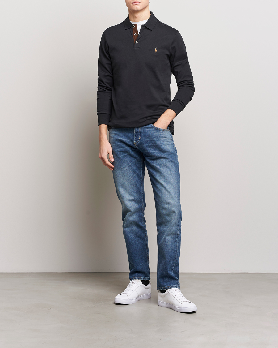 Polo Ralph Lauren Pima Cotton Custom Fit LS Polo Polo Black