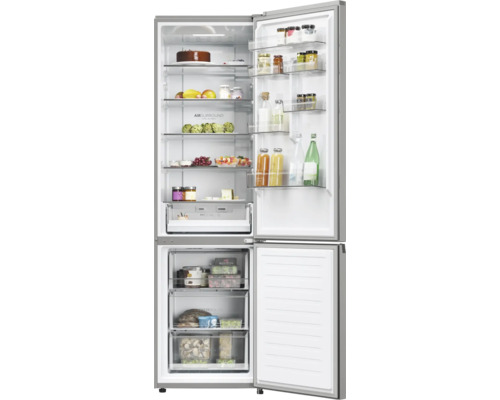 HAIER HDPW3620DNPK koel-vriescombinatie, afmetingen (B x H x D): 59,5 x 205 x 66,7 cm, koelgedeelte: 289 l, vriesgedeelte: 117 l, roestvrij staal