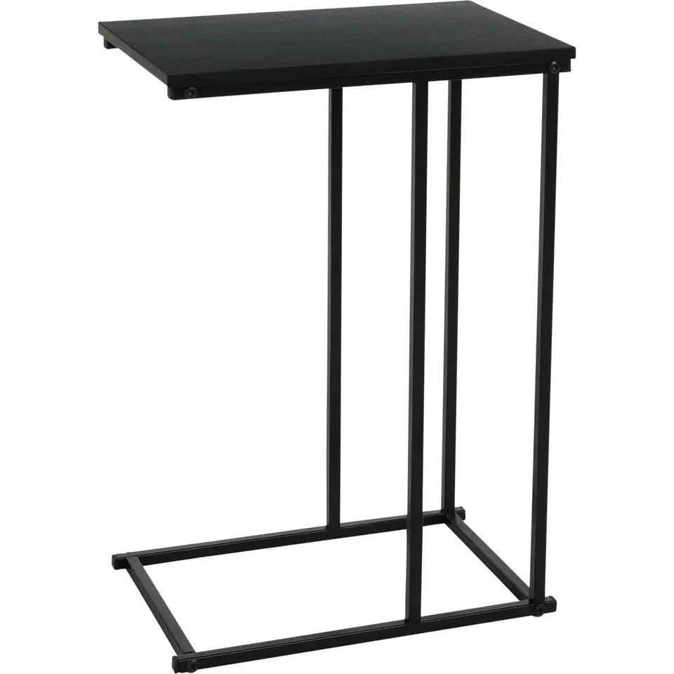 H&S Collection Bijzettafel - zwart - metaal - 40 x 26 x 58 cm