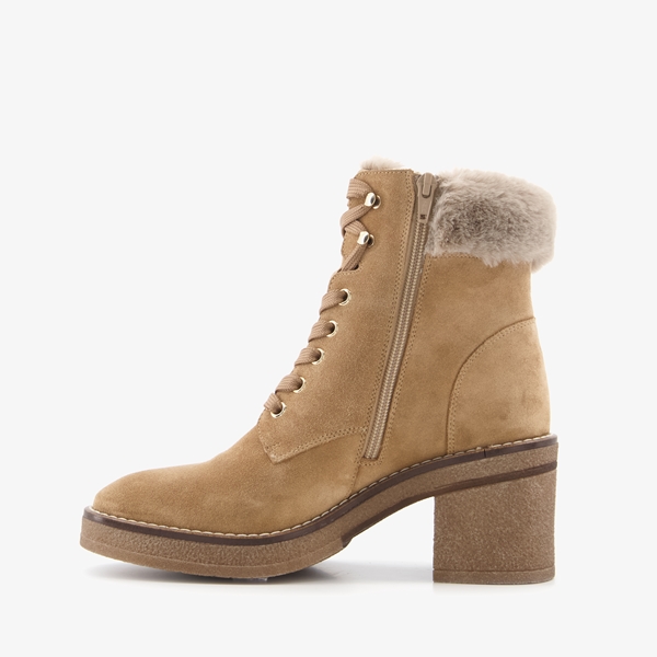 Hush Puppies suède dames veterboots met hak