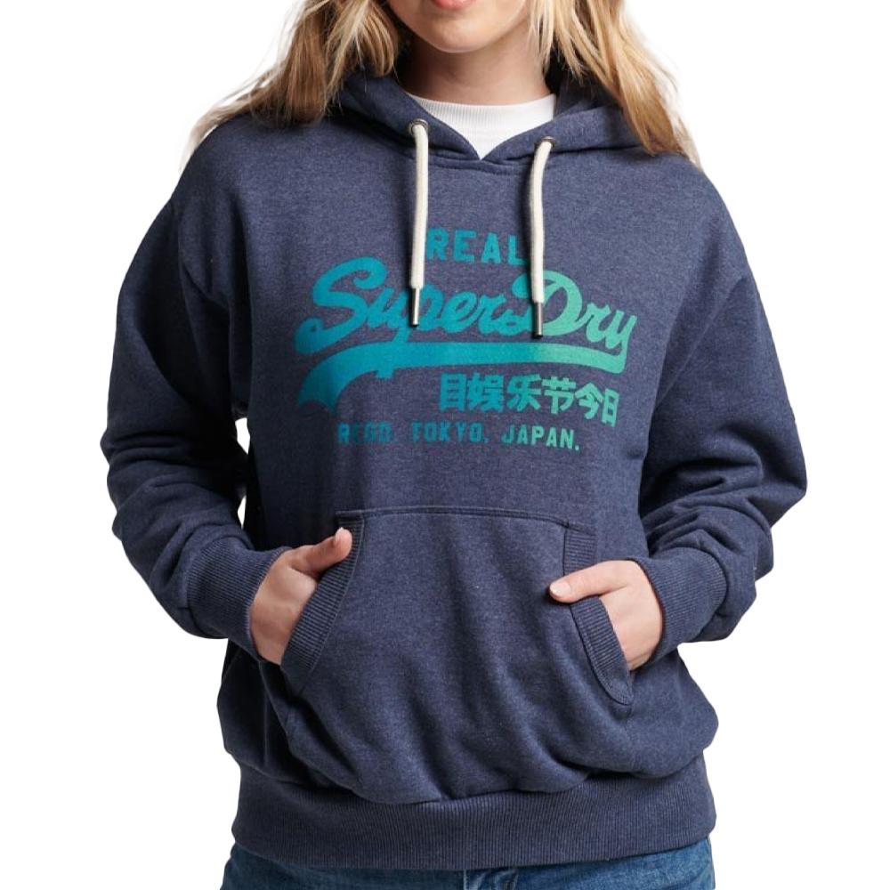 Superdry Sweat à Capuche Marine Femme Superdry Tonal Vl Graphic