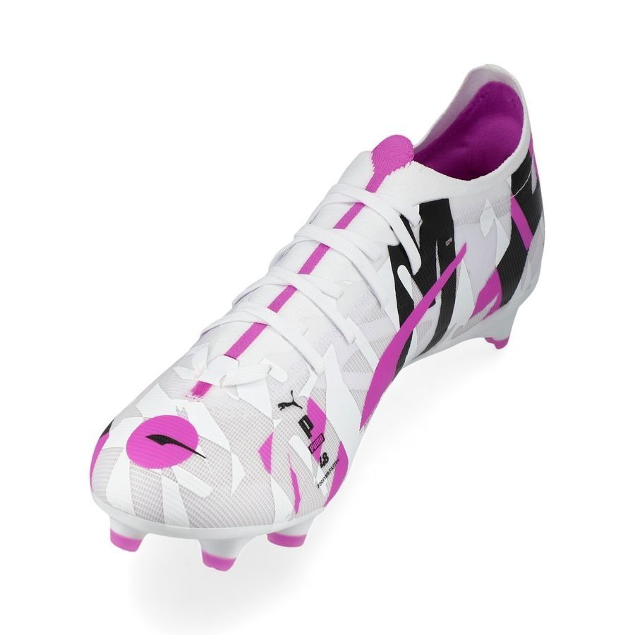 PUMA Ultra 5 Match FG/AG Forever - Blanc/Pure Magenta/Gris/Noir ÉDITION LIMITÉE