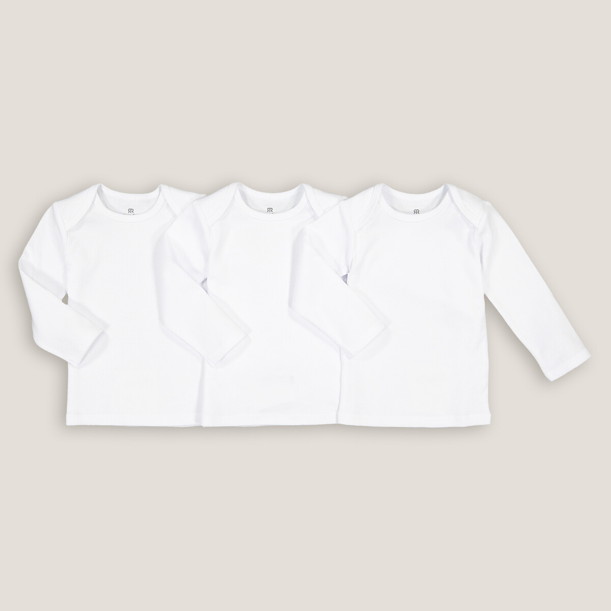 COLEÇÃO LA REDOUTE<br>Conjunto de 3 regatas de algodão orgânico