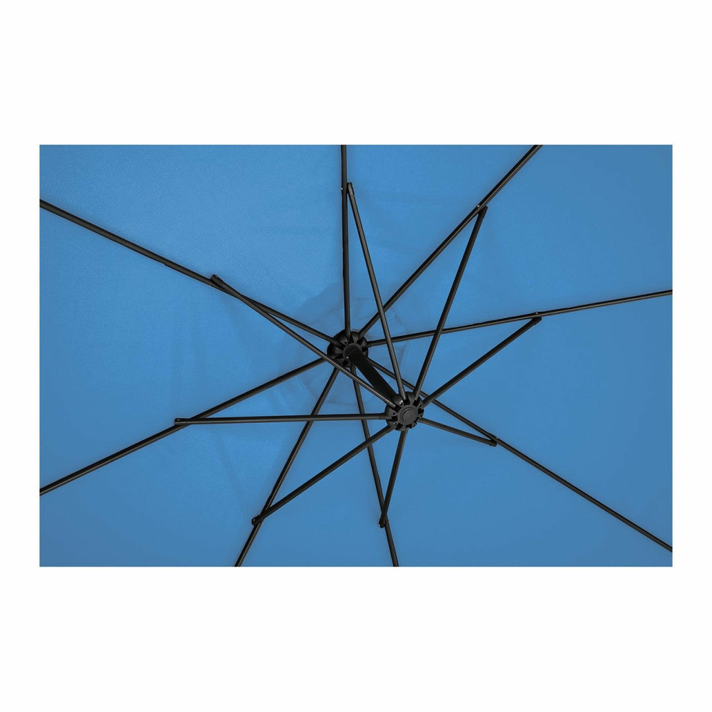 Parasol de jardin meuble abri terrasse carré 250 x 250 cm pivotant bleu