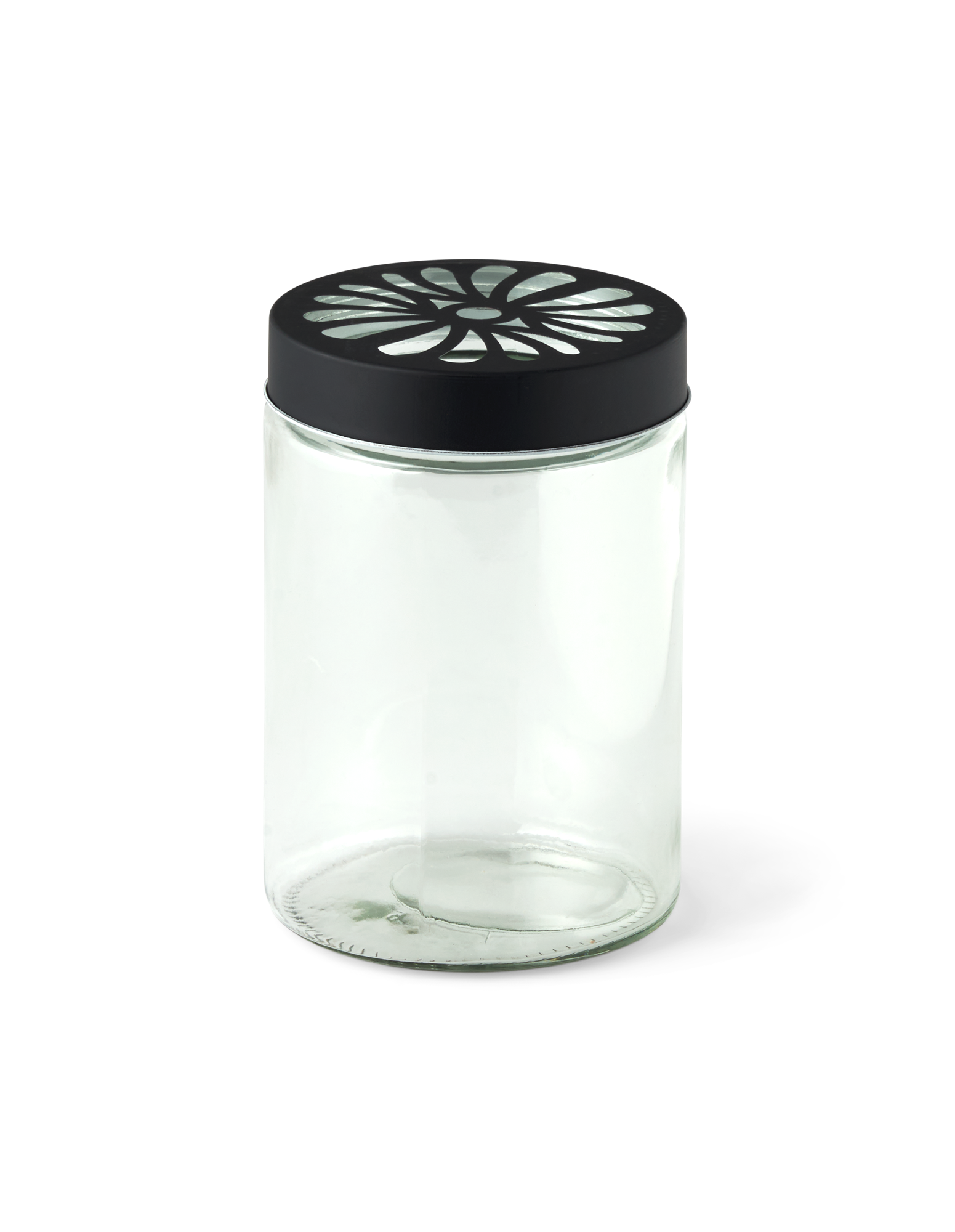 Vase | Glas/metal. Ø11,3 x 16,6 cm. | Black, Clear