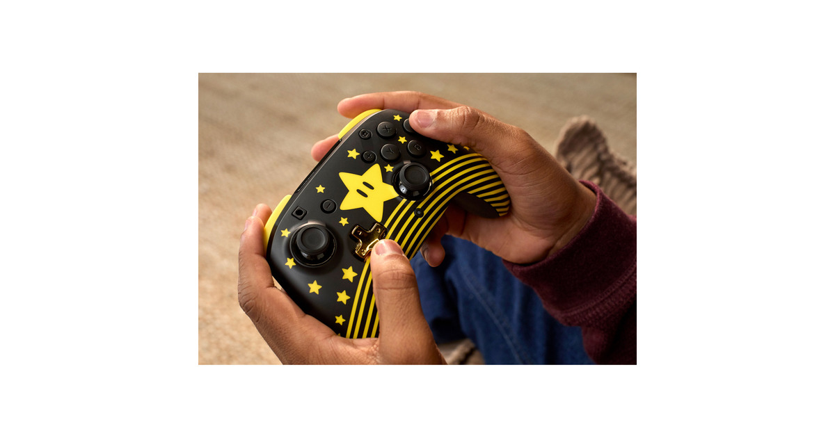 Turtle BeachRematch draadloze gamingcontroller – Super Mario Star  (Zwart, Nintendo Switch, Nintendo Switch Lite, Nintendo Switch - OLED-model, Nintendo Switch 2)