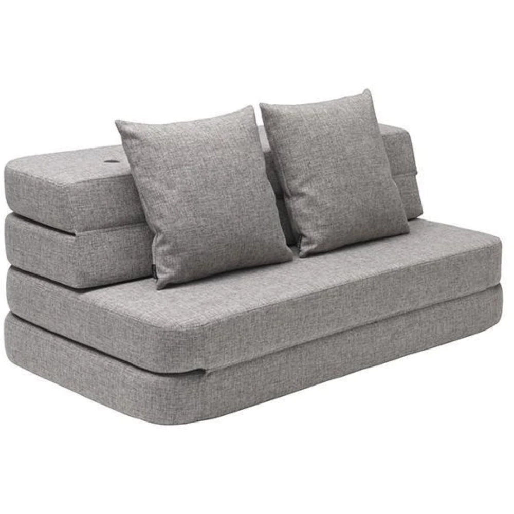 Køb by KlipKlap 3 Fold Sofa Multi Grey With Grey KK XL Soft 140 Cm
