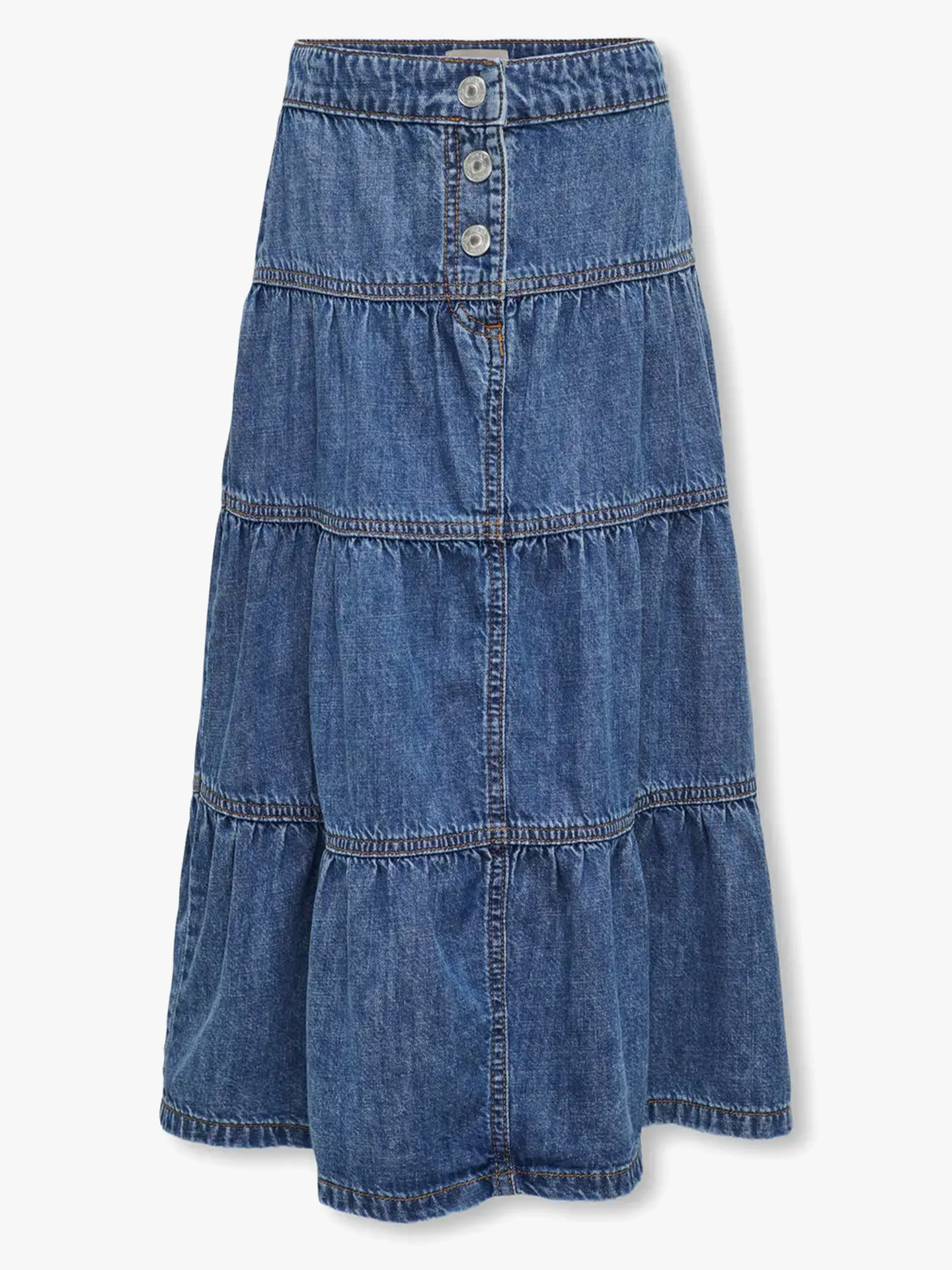 Dagny Layered Maxi Denim Skirt Akm