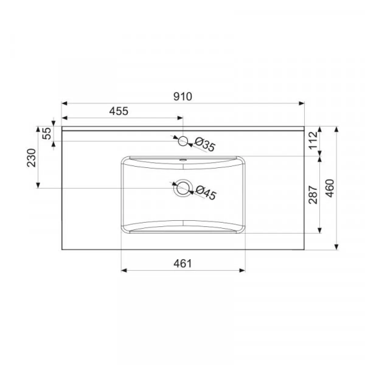 dansmamaison Ensemble meuble salle de bain 90 cm - Blanc laqué brillant