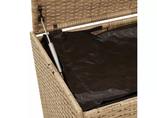 Prolenta Premium - Boîte de rangement de jardin mélange beige 469L résine tressée