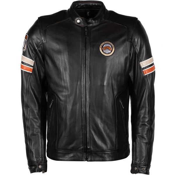 Helstons - Blouson Elron cuir rag Marron / Beige / Orange
