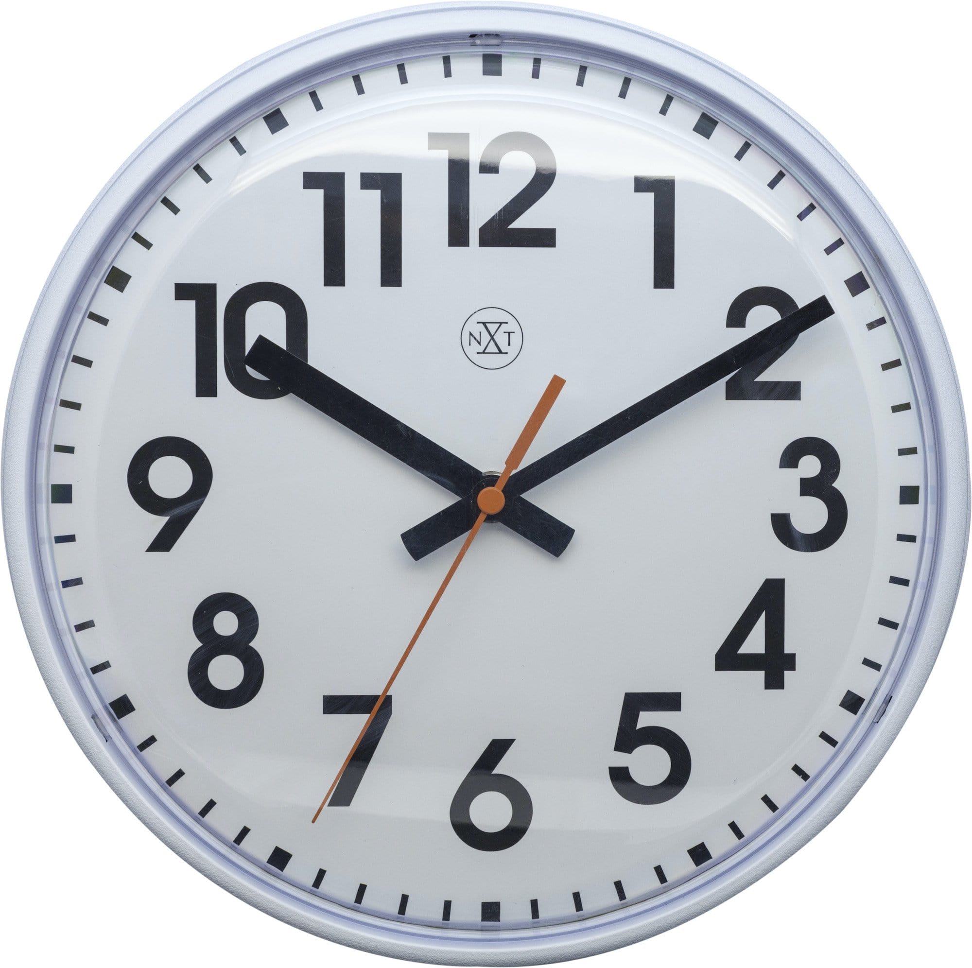 NeXtime - nXt - Wandklok - 26cm  - Plastic - Wit - 'Peter'