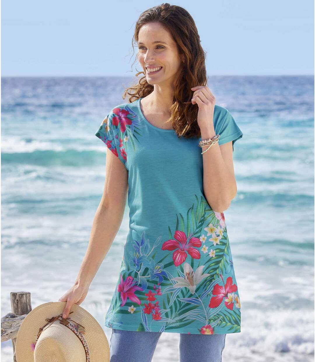 Maxi Tee-Shirt Imprimé Maxi Fleurs