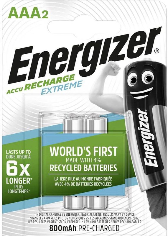 Energizer - Accu Recharge Extreme - AAA Batterijen - 4 Stuks