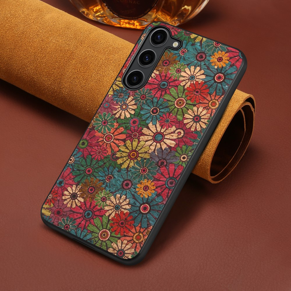 Samsung Galaxy S24 Hybrid Leder Hardcase Hülle im Vintage Mandala Look - Style 2
