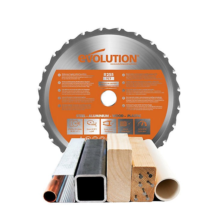 Lame de scie circulaire multimatériaux Evolution ø255x25.4mm 24 dents