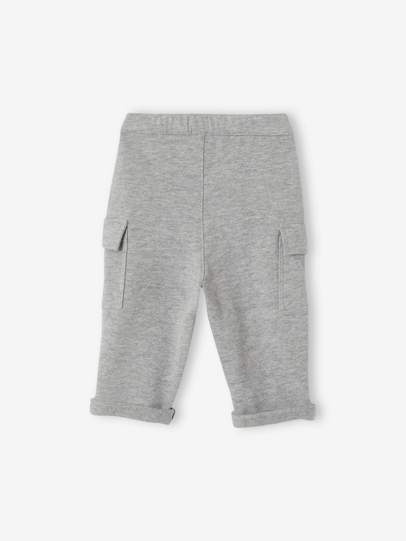calça de lã polar cinza mesclado para bebê