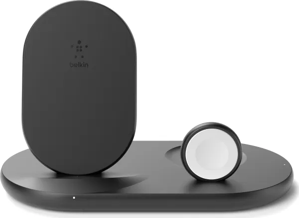 Belkin BoostCharge - Trådløs opladningsstander - 7.5 Watt - sort - for Apple AirPods; AirPods Pro; iPhone 11, 12, 7, 8, SE, X, XR, XS, XS Max; Watch