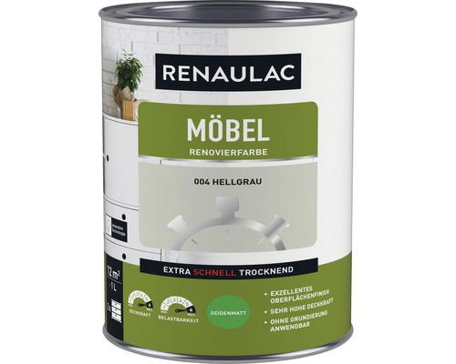 RENAULAC Meubellak Houtlak Satijn Mat Lichtgrijs 1 L
